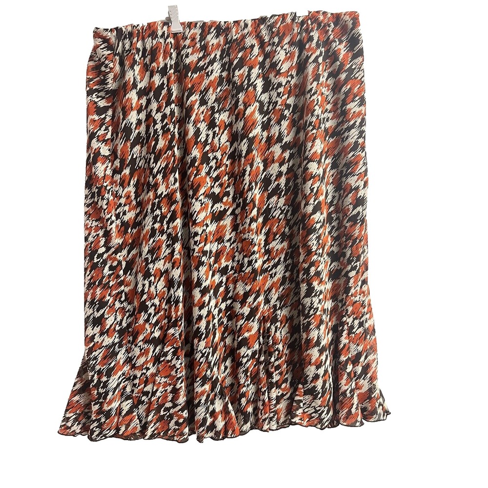 Skirt Woman sz 26/28W Orange Pull On  Knee length‎